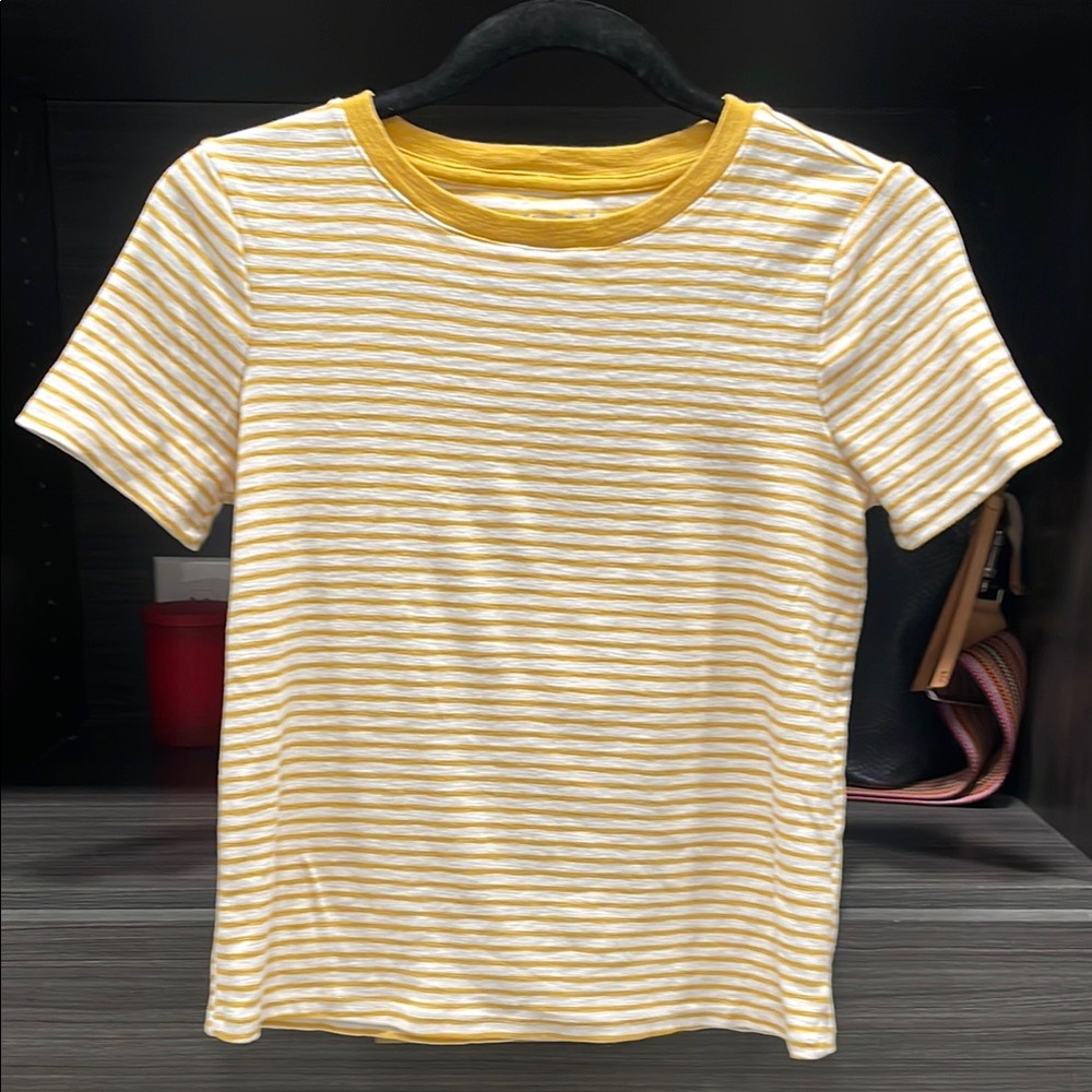 Yellow and White Striped T-Shirt